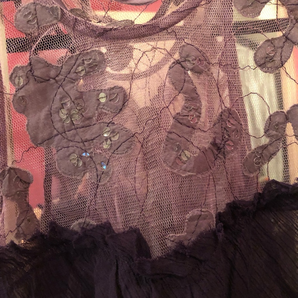 Free People Purple High Neck Sheer Tunic - Picture 3 of 5